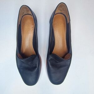 SARTO By Franco Sarto Black Soft Leather Loafers Size 8.5 Minimalist